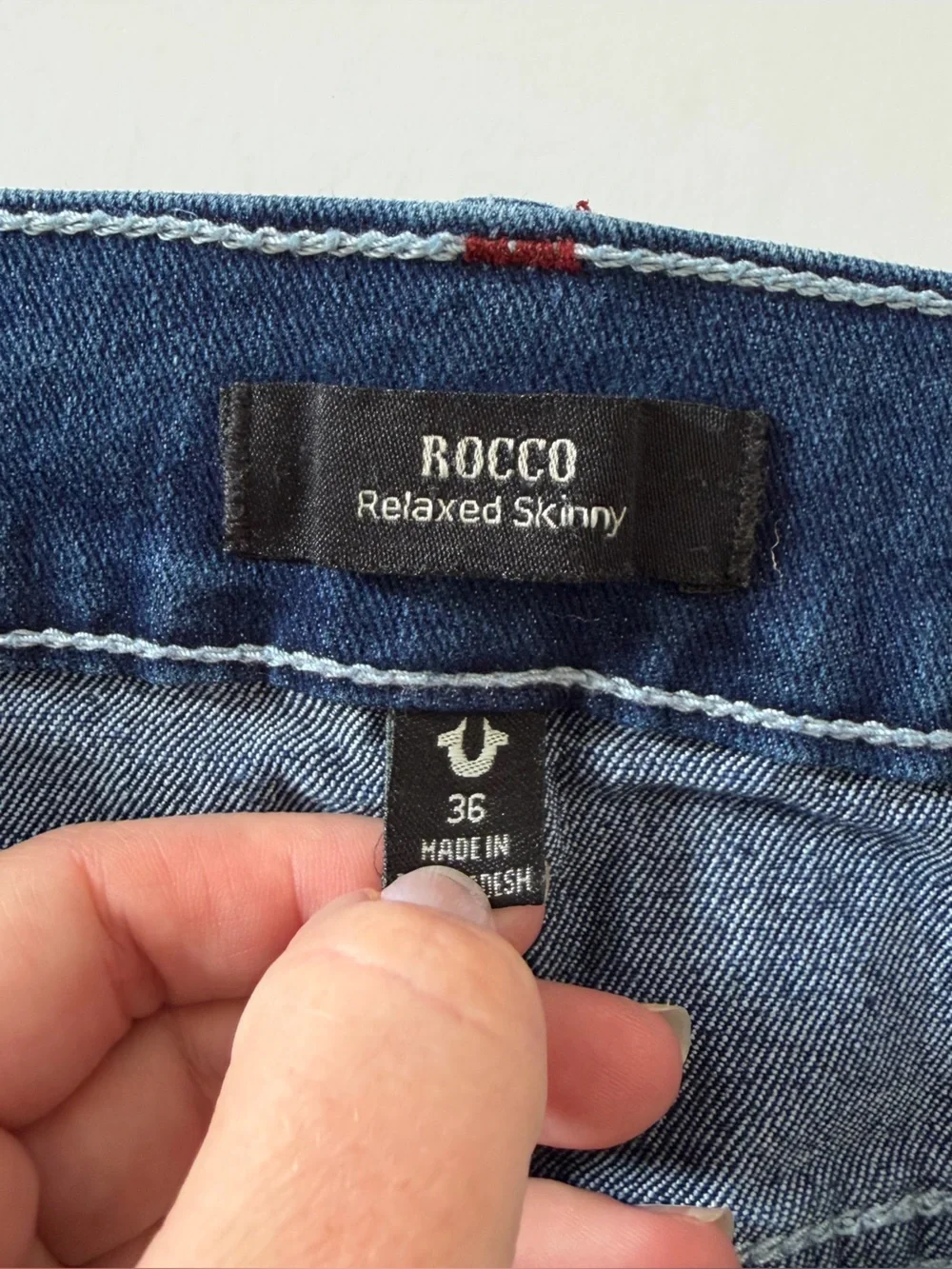 True Religion Jeans Mens 36 x 30 Rocco Relaxed Skinny Stretch